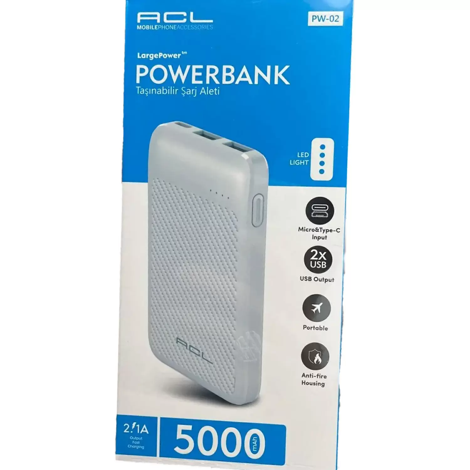 Купить Портативний аккумулятор Powerbank ACL PW-02 5000mAh по низкой цене