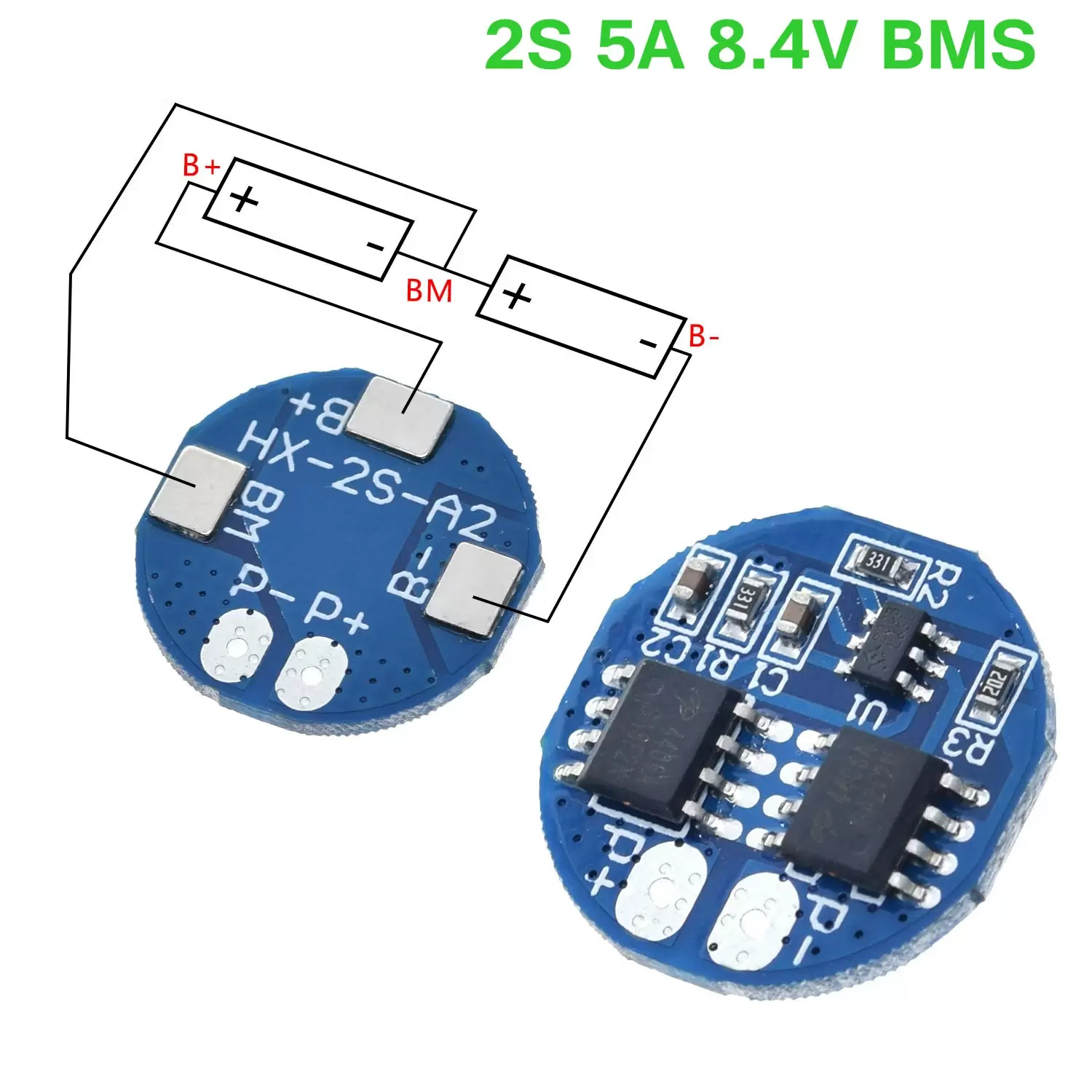 Купить Контроллер BMS 2S 5A для 2-х Li-Ion аккумуляторов по низкой цене