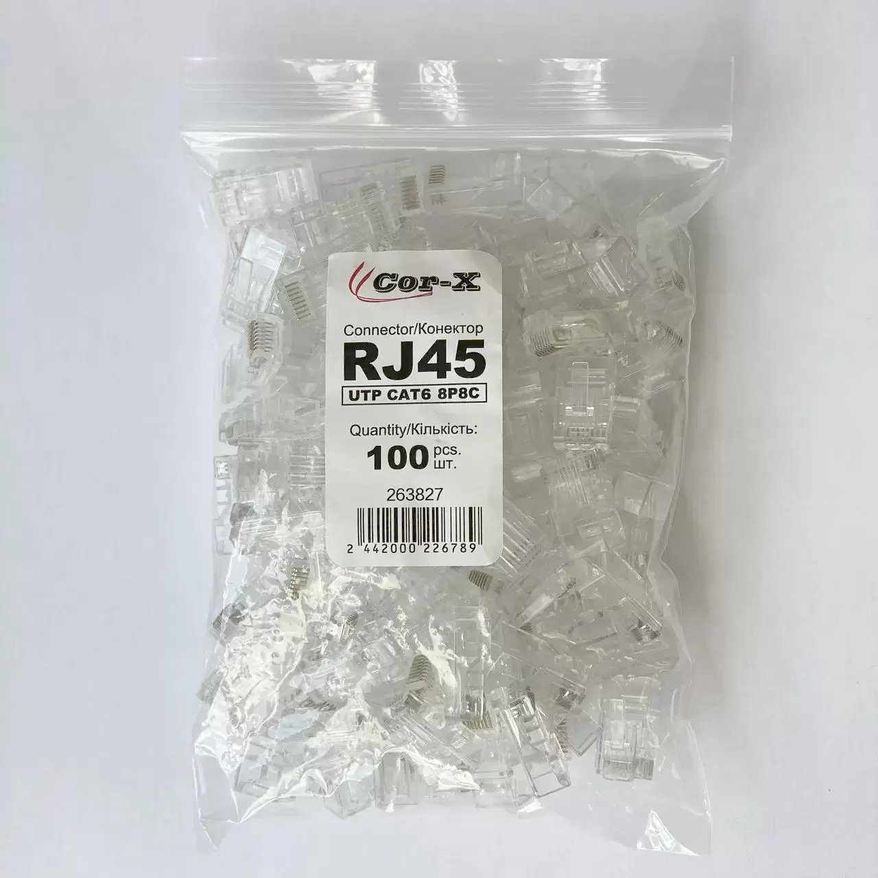 Купить Коннекторы Cor-X RJ45 CAT5E 8P8C (100 шт) по низкой цене