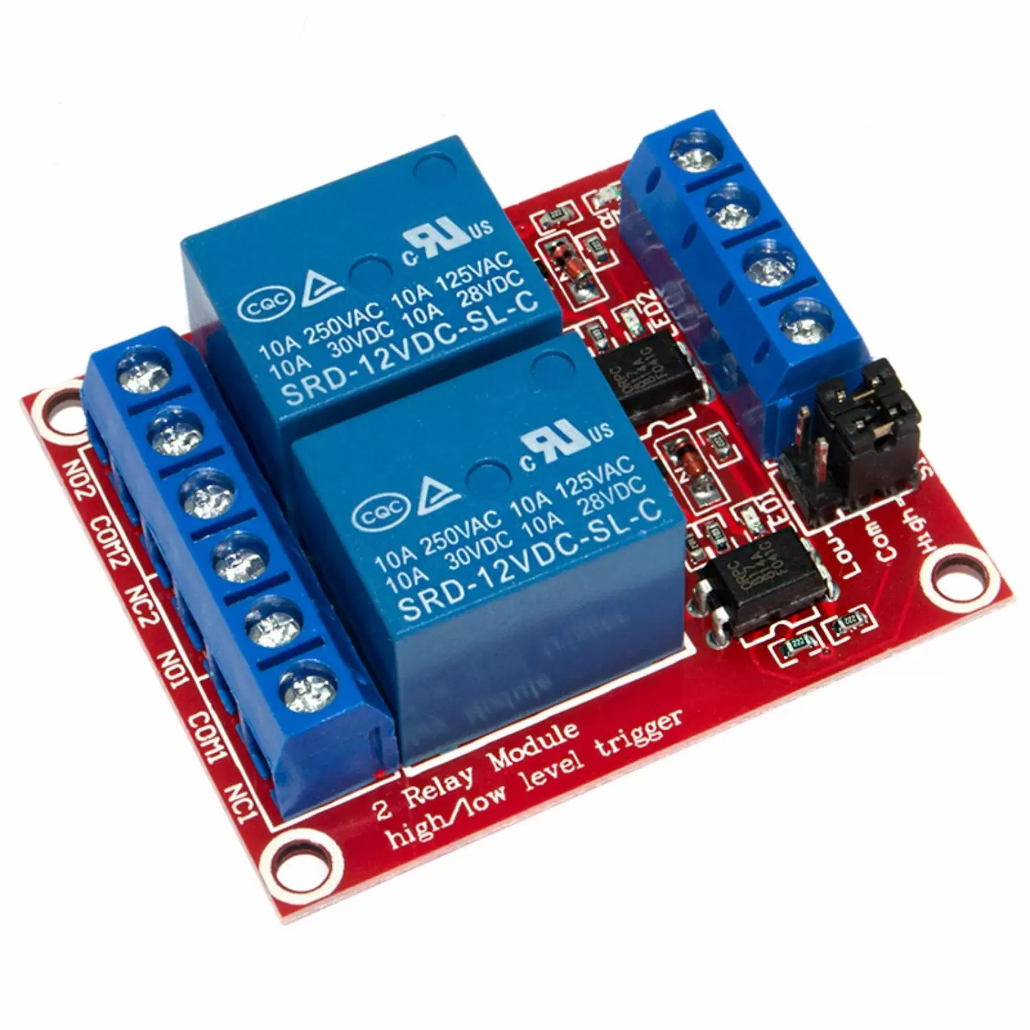 Купить Модуль 2 реле 12V с опторазвязкой ver.2 по низкой цене