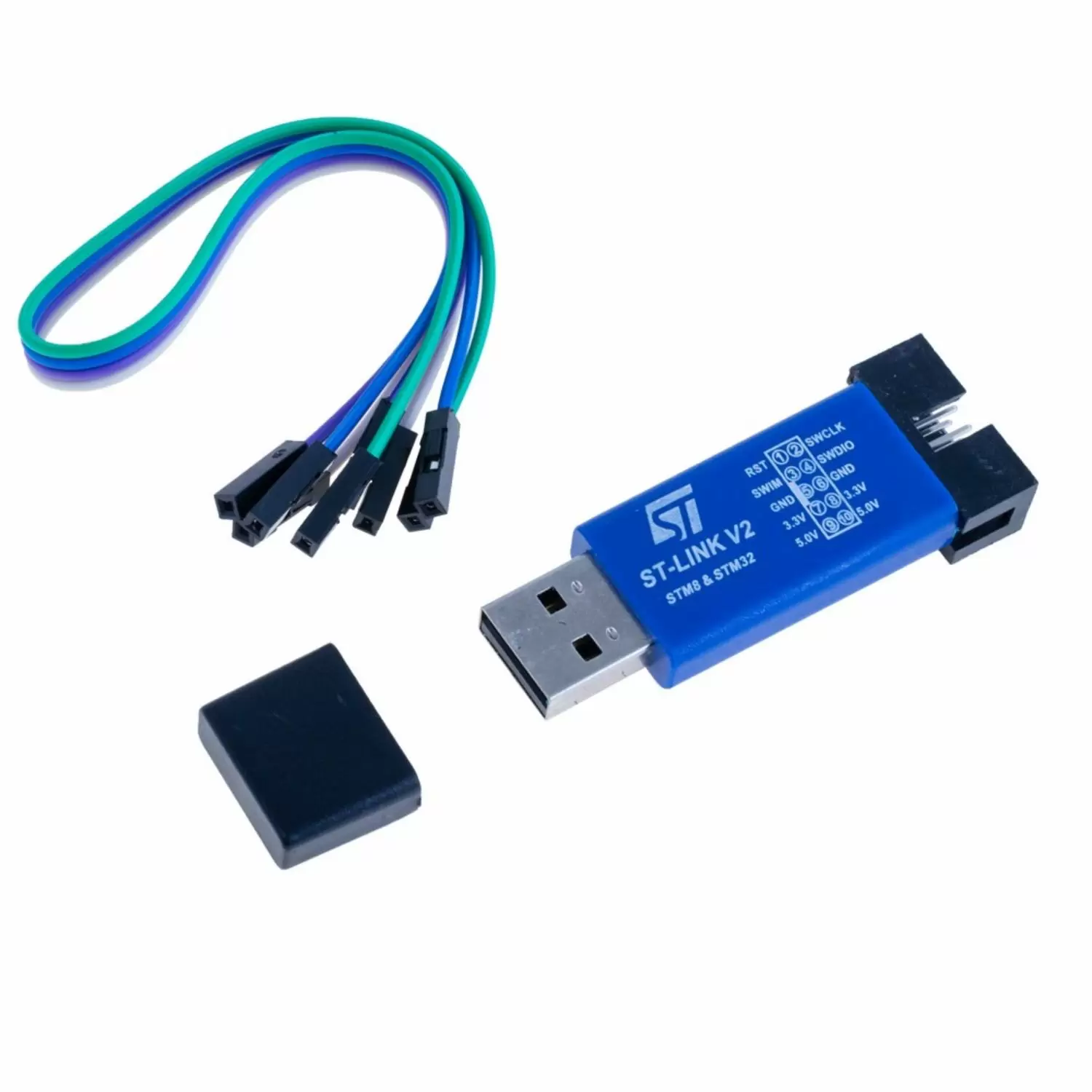 Купить Програматор ST-LINK V2 отладчик для микроконтроллеров STM8 і STM32 по низкой цене