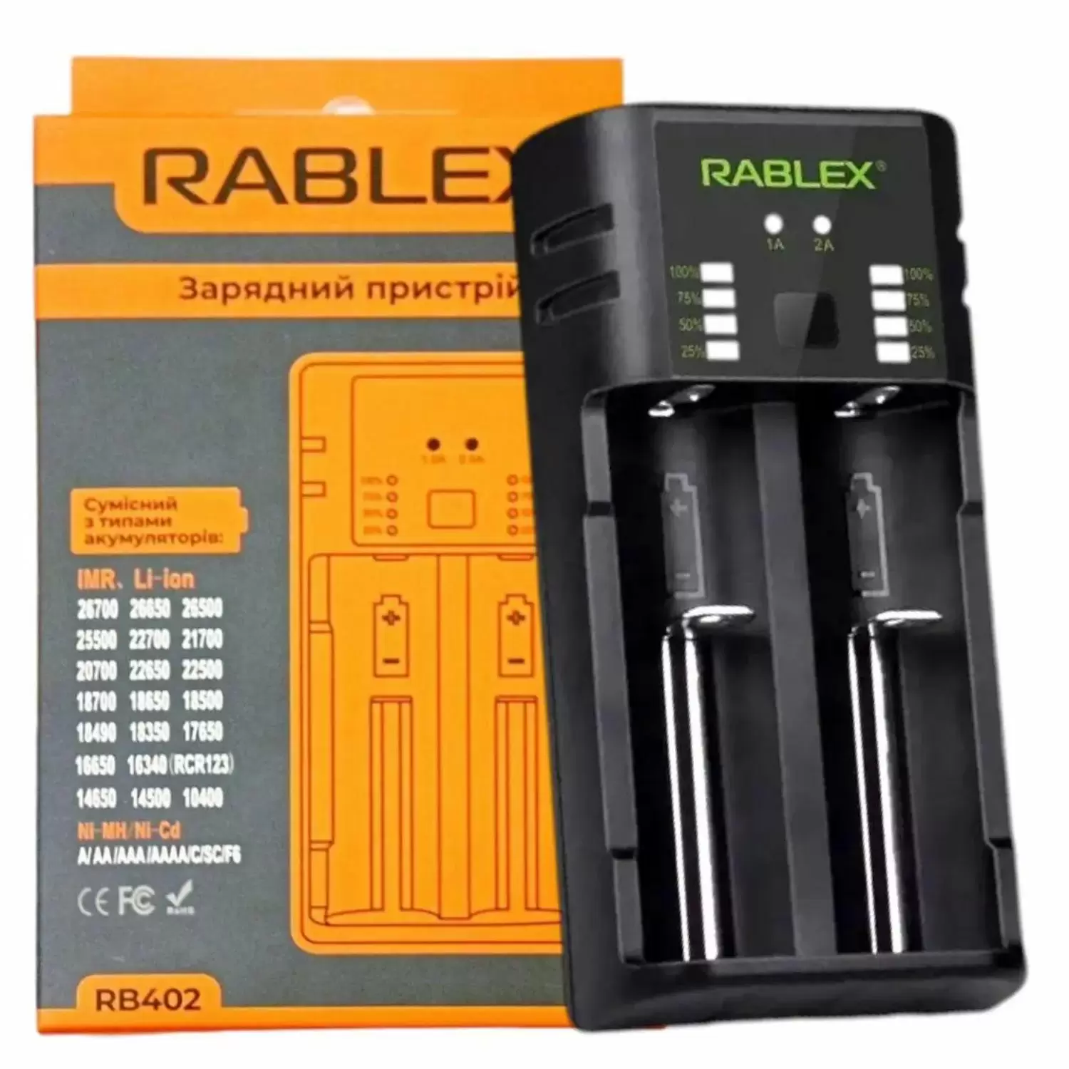 фото товара Зарядное устройство Rablex RB402 2x18650