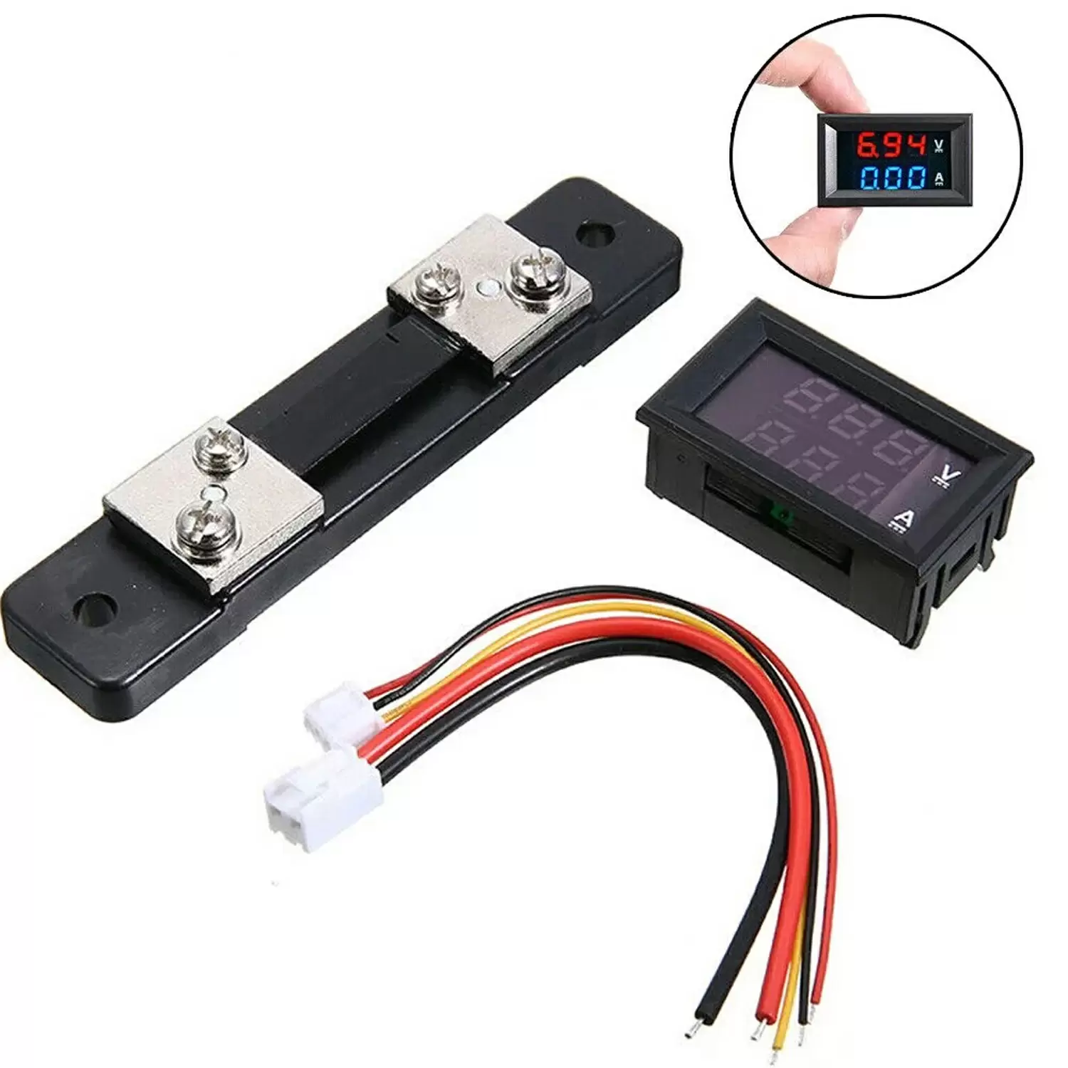 Купить Вольтметр амперметр DC 0-100V 100A (с шунтом) по низкой цене