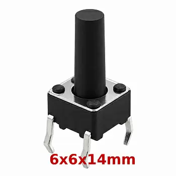 Купить Кнопка тактовая 6x6x 14 мм по низкой цене