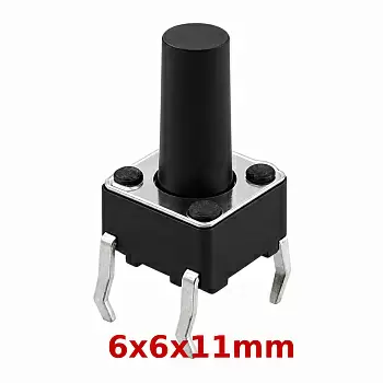 Купить Кнопка тактовая 6x6x 11 мм по низкой цене