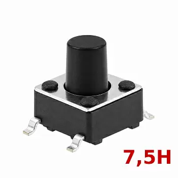 Купить Кнопка тактовая SMD 6x6x 7.5 мм по низкой цене