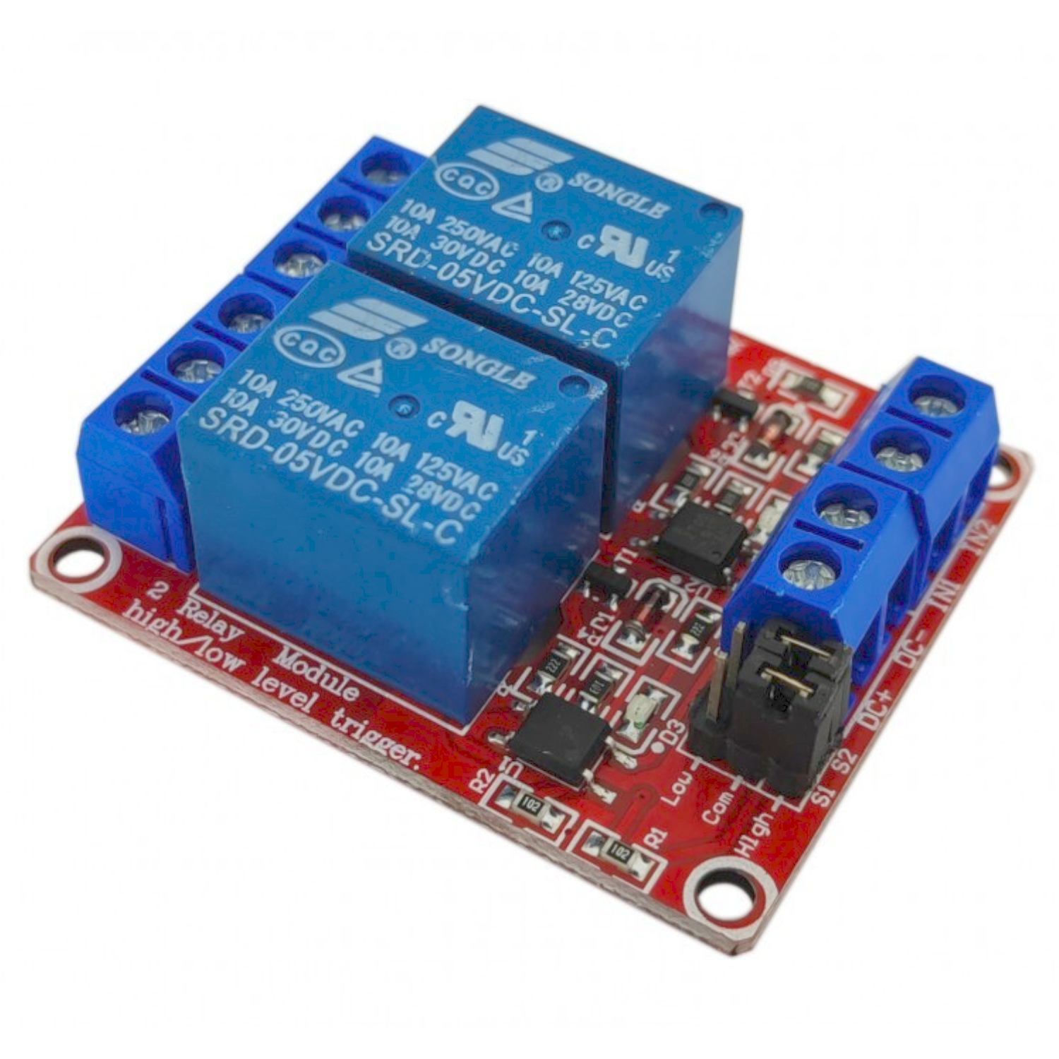 Купить Модуль 2 реле 5V с опторазвязкой ver.2 по низкой цене