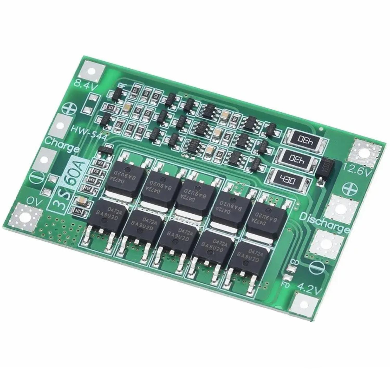 Купить Контроллер BMS 3S 60A для 3-x Li-Ion аккумуляторов по низкой цене