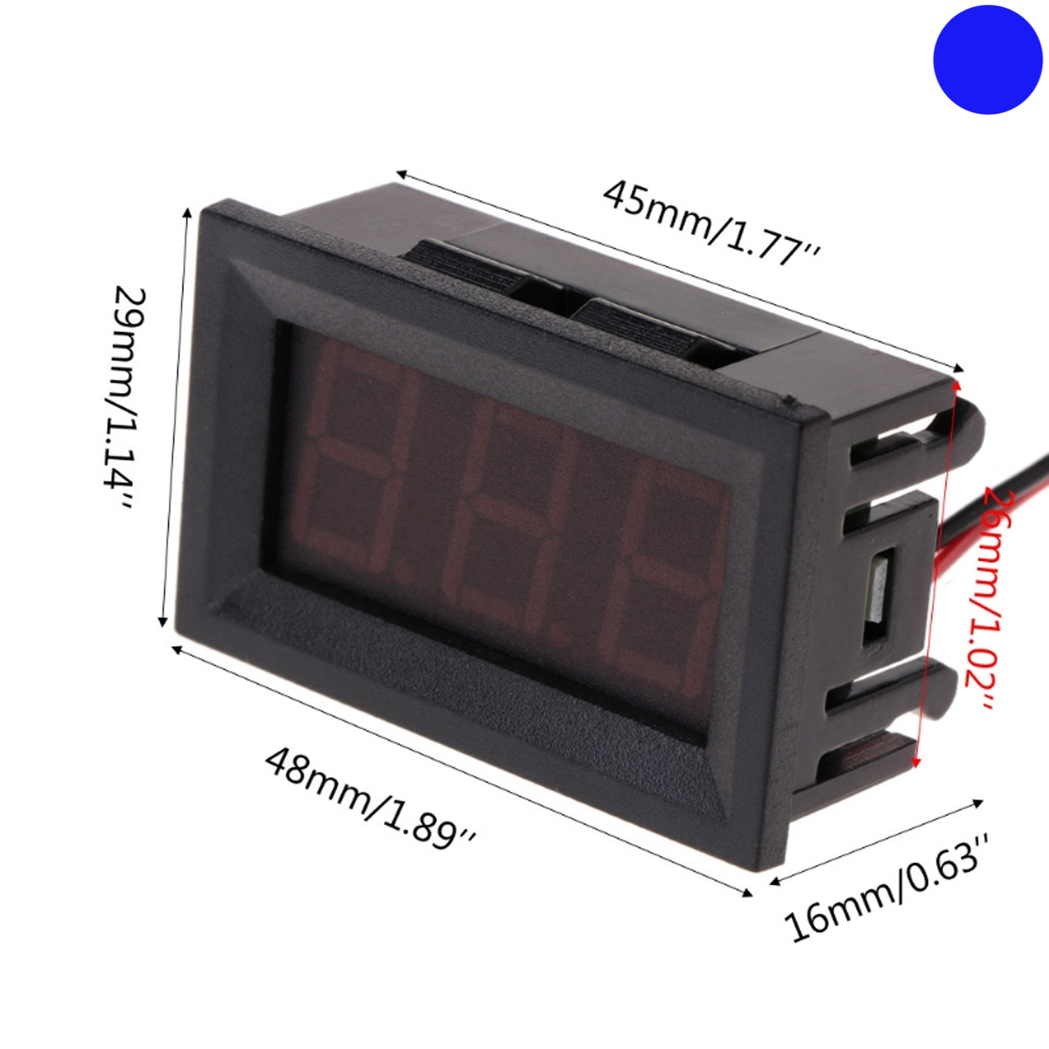 Купить Вольтметр Цифровой DC 4,5-30v 0.56 (Синий) по низкой цене