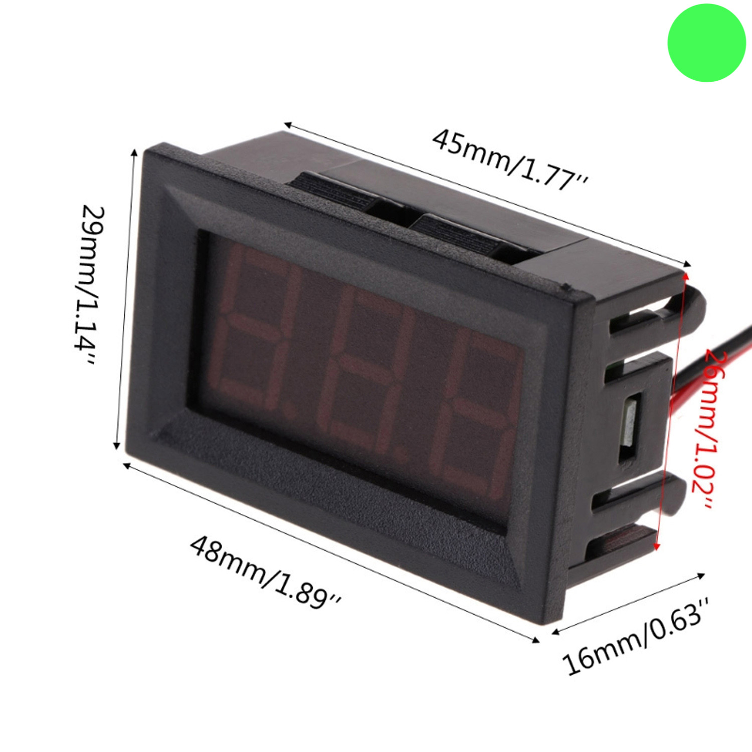 Купить Вольтметр Цифровой DC 4,5-30v 0.56 (Зеленый) по низкой цене