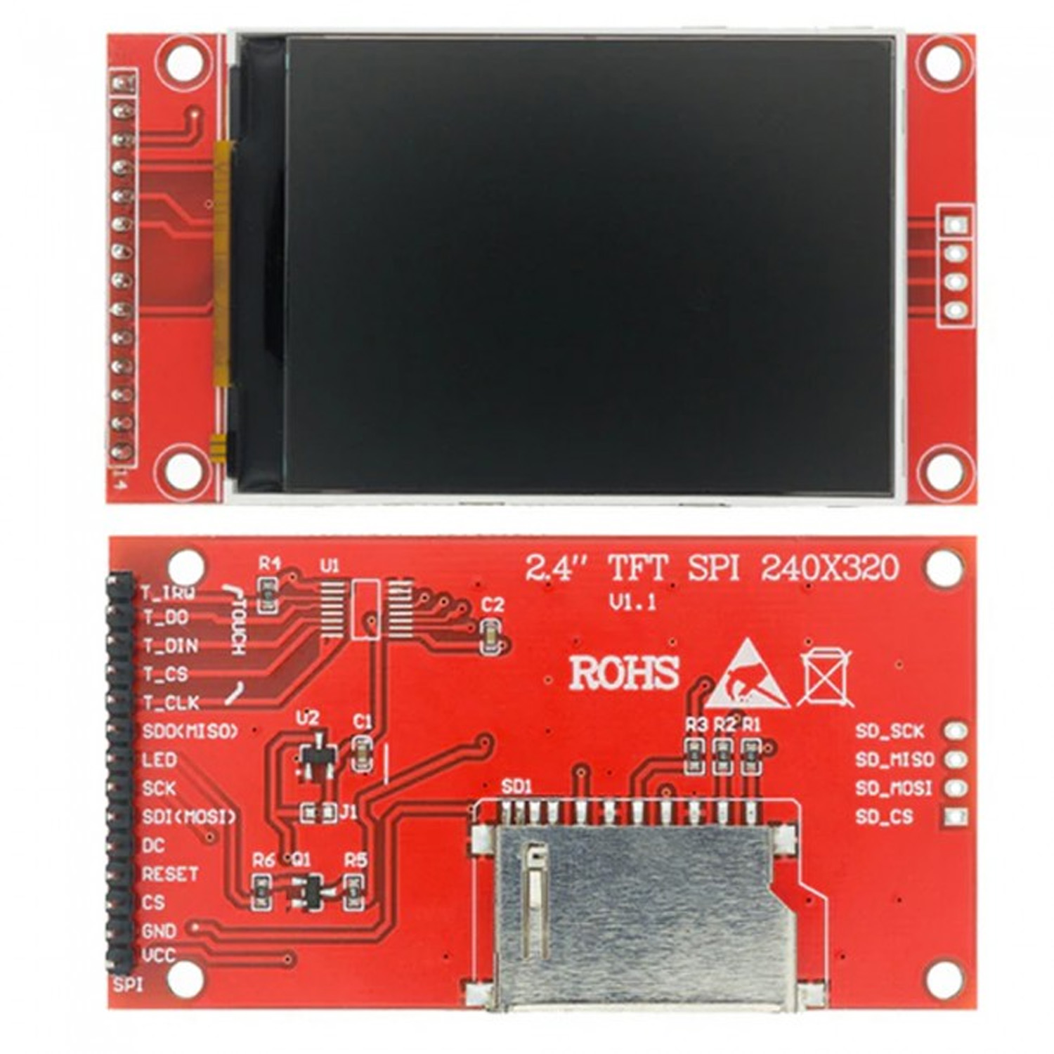 Купить Дисплей цветной 2.4" TFT SPI LCD 240x320 по низкой цене