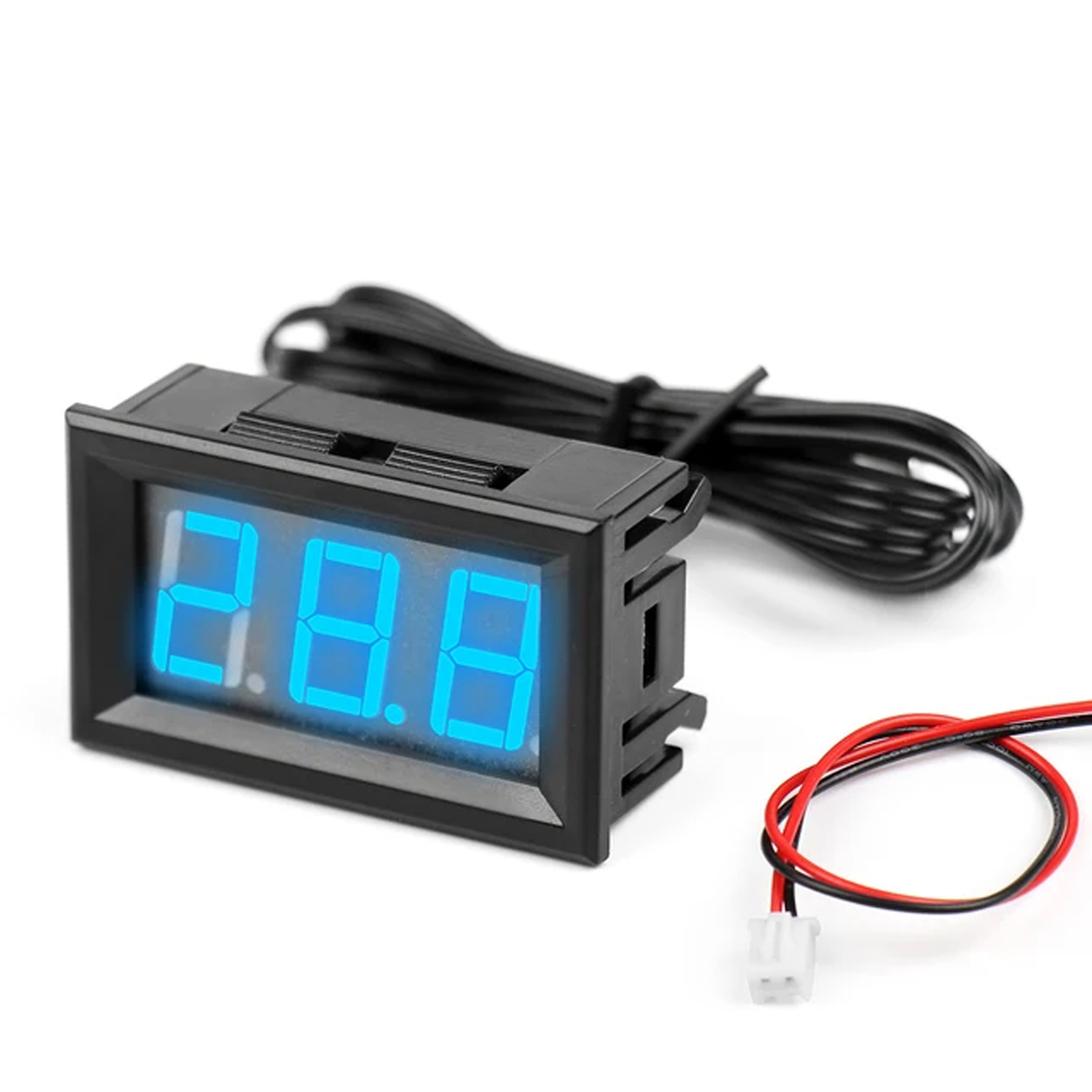 Цифровой термометр с выносным датчиком температуры -50 до +110 °C. DC 4-12В, синий, фото