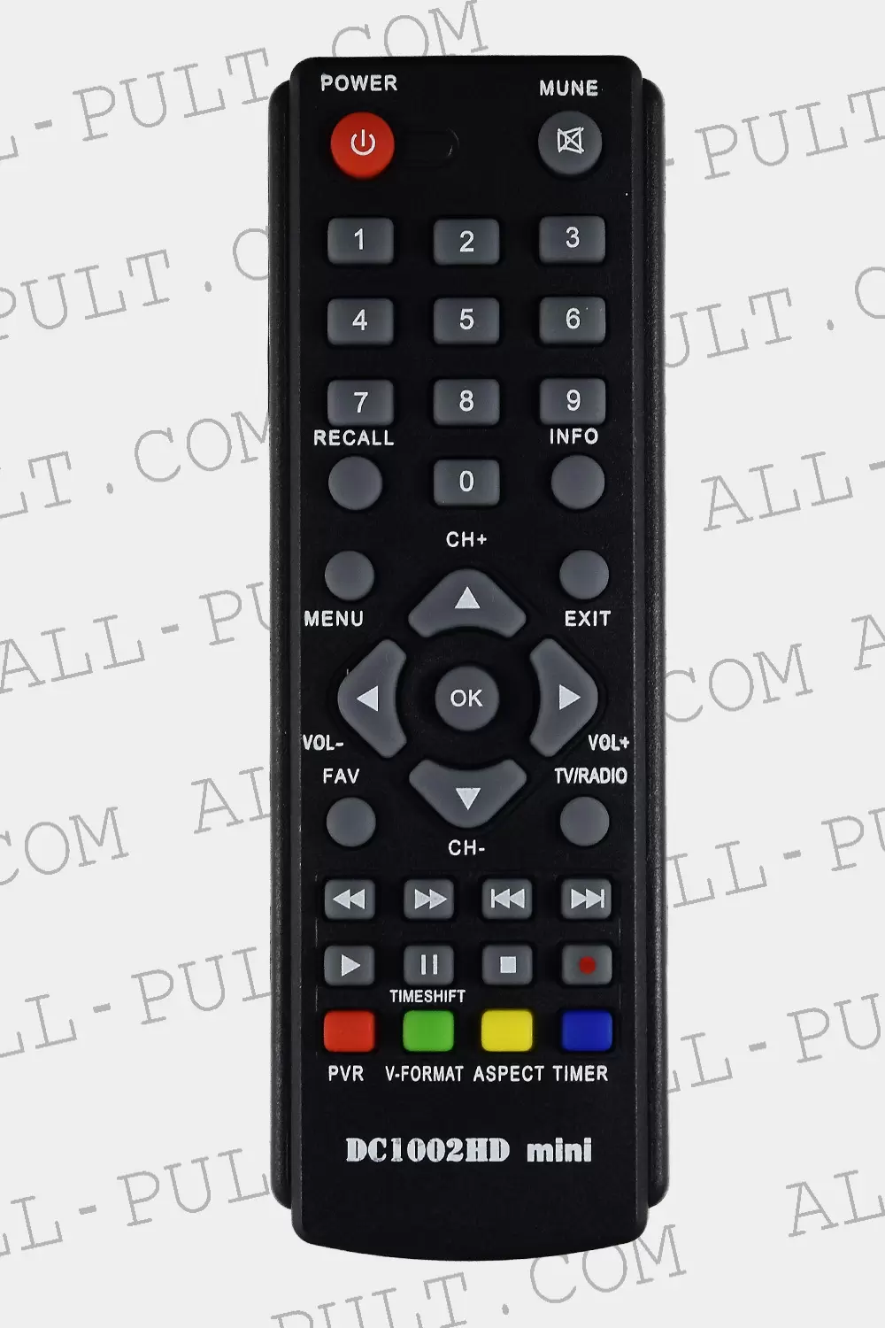 Пульт для DVB-T2 тюнера D-Color DC1002HD mini фото товара Пульт для DVB-T2 тюнера D-Color DC1002HD mini