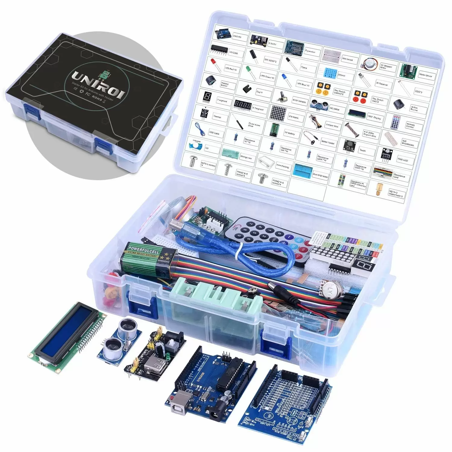 Стартовый комплект UNIROI Ultimate на 217 предметов. Совместимый с Arduino IDE 328P + Руководство PDF Купить Стартовый комплект UNIROI Ultimate на 217 предметов. Совместимый с Arduino IDE 328P + Руководство PDF по низкой цене