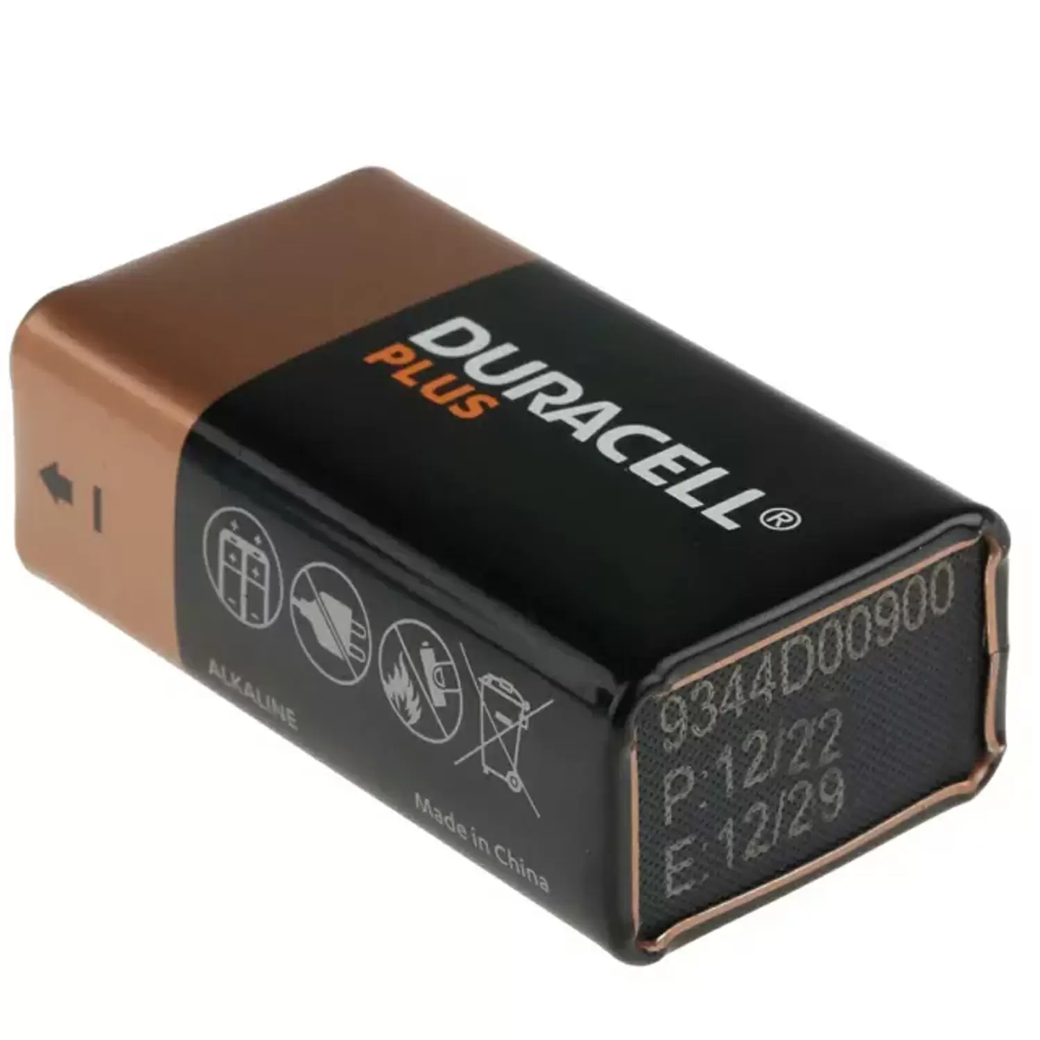 Батарейка Крона Duracell Plus alkaline 9V 6F22M (1шт) фото товара Батарейка Крона Duracell Plus alkaline 9V 6F22M (1шт)