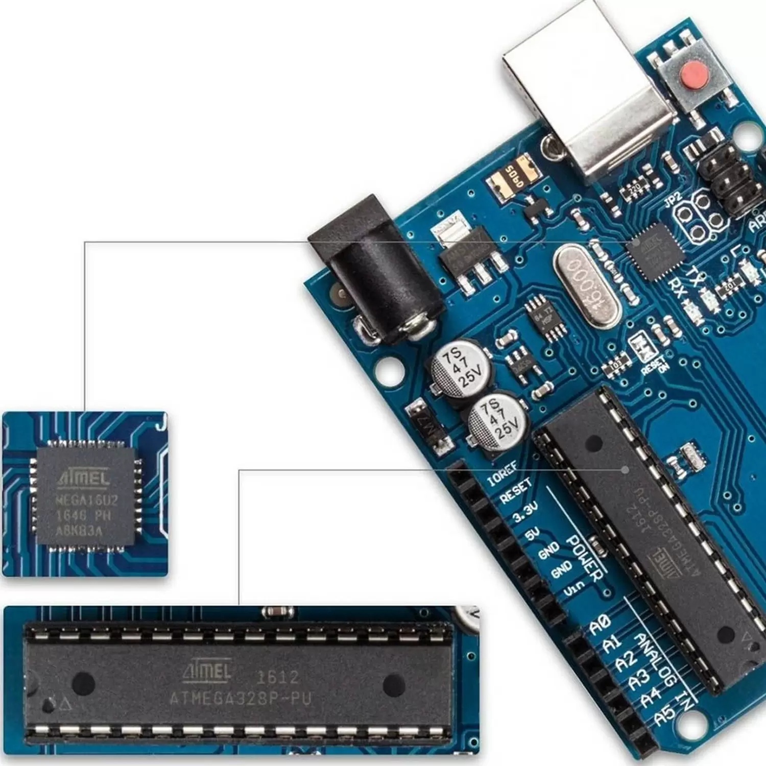 Arduino UNO R3 ATMEGA16U2 + MEGA328P Купить Arduino UNO R3 ATMEGA16U2 + MEGA328P по низкой цене